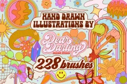 Groovy Procreate Stamp Brush Set