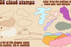 Groovy Procreate Stamp Brush Set