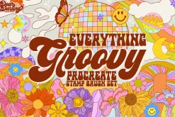 Groovy Procreate Stamp Brush Set