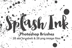 Grunge paint splatter brush set