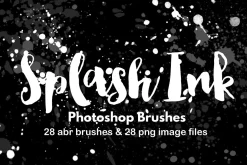Grunge paint splatter brush set