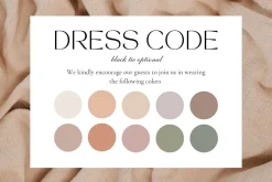 Guest dress code card, Party attire
