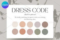 Guest dress code card, Party attire