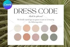 Guest dress code card, Party attire