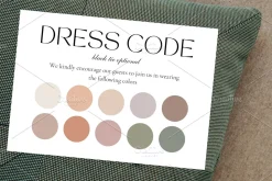 Guest dress code card, Party attire