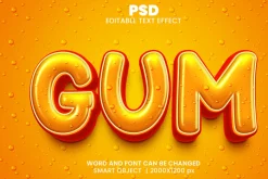 Gum 3D Text Effect for photoshop