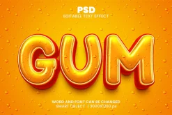 Gum 3D Text Effect for photoshop