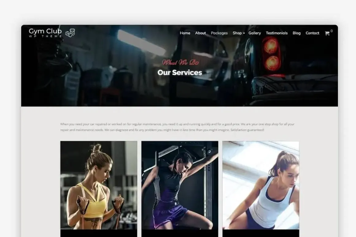 Gym WordPress Theme - Gym Club