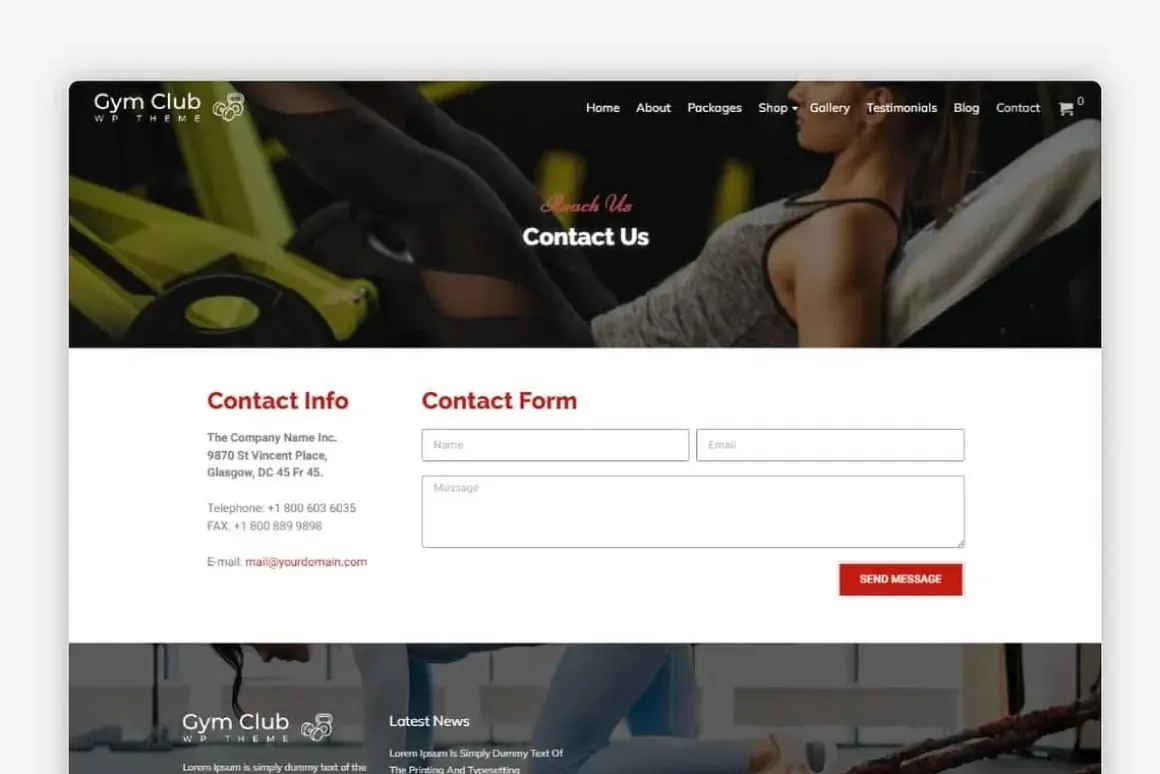 Gym WordPress Theme - Gym Club