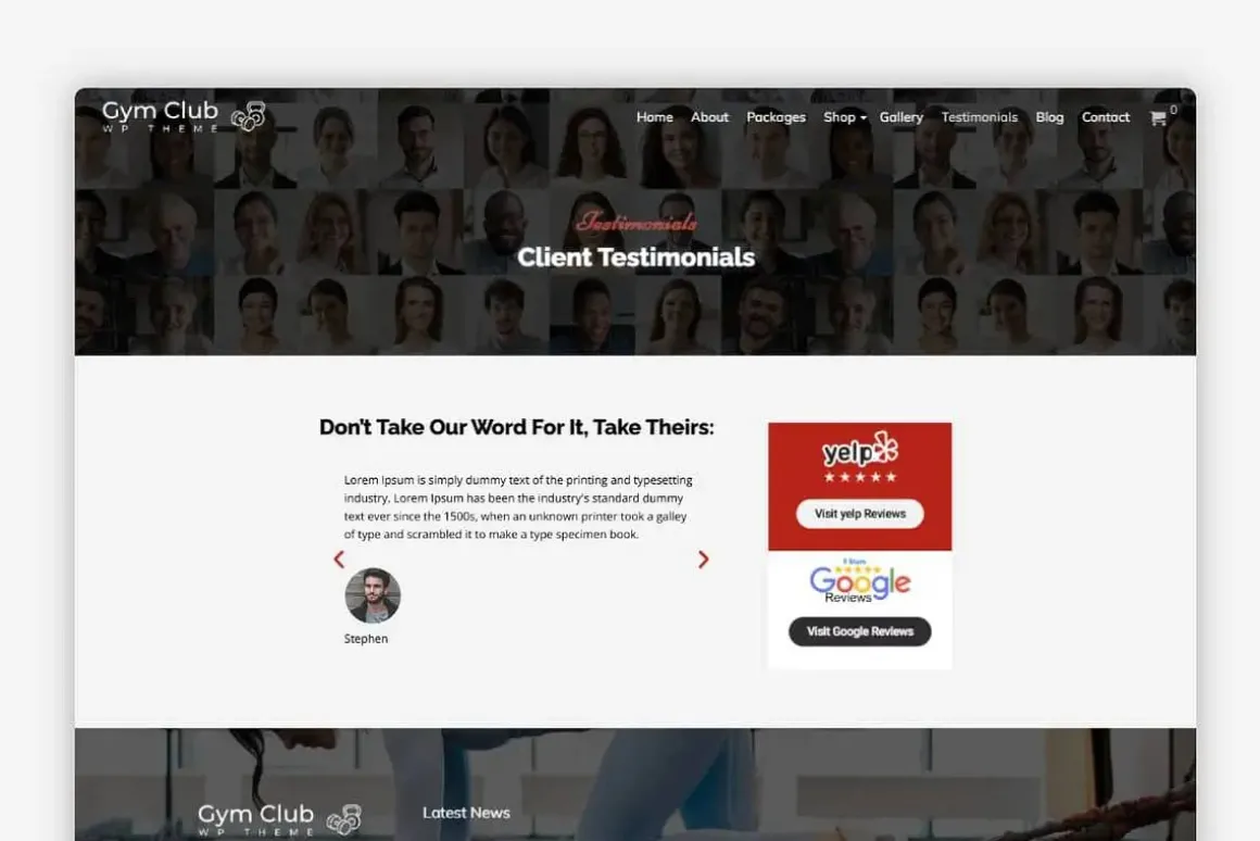 Gym WordPress Theme - Gym Club