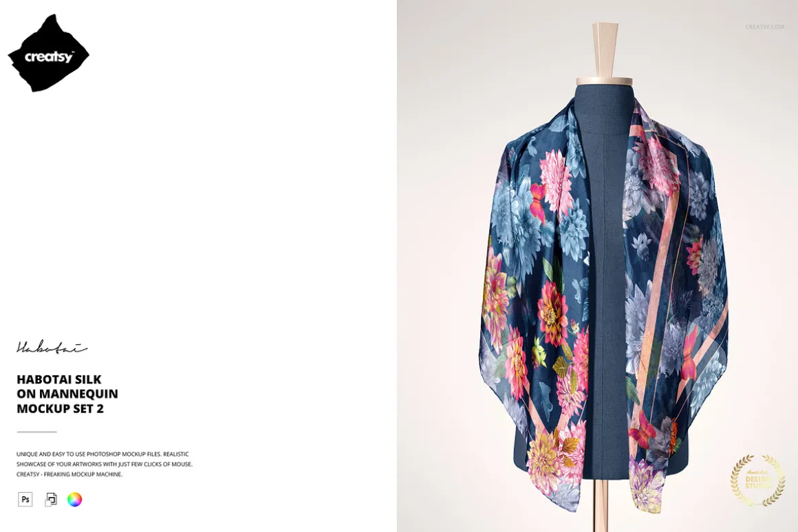 Habotai Silk Scarf Mannequin Mockup