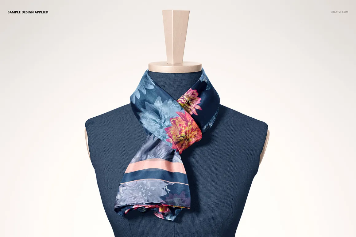 Habotai Silk Scarf Mannequin Mockup