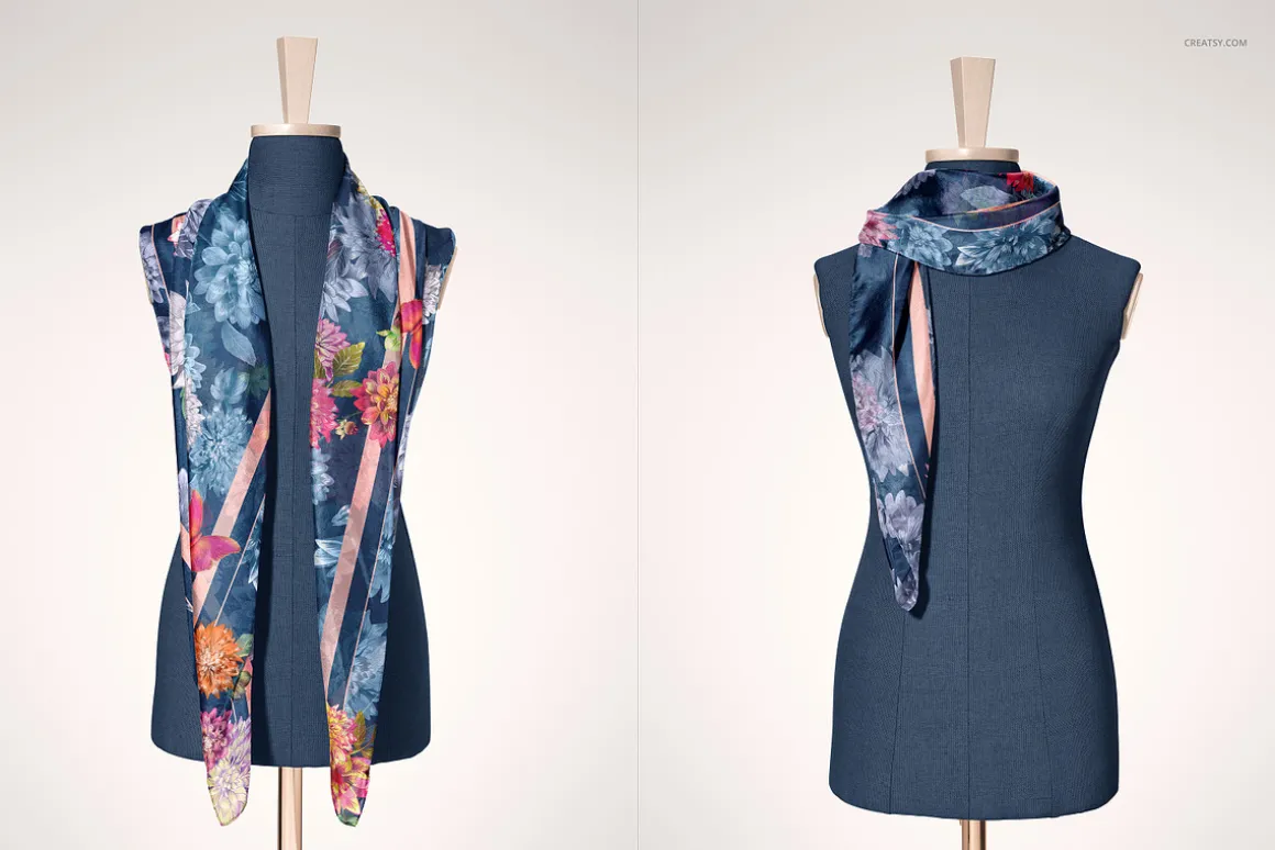 Habotai Silk Scarf Mannequin Mockup