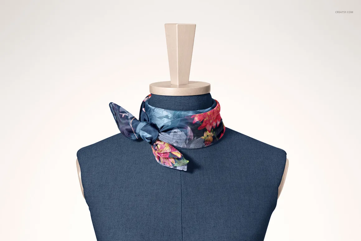 Habotai Silk Scarf Mannequin Mockup