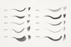 10 Hair Brushes Procreate