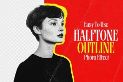 Halftone Outline Photo Effect