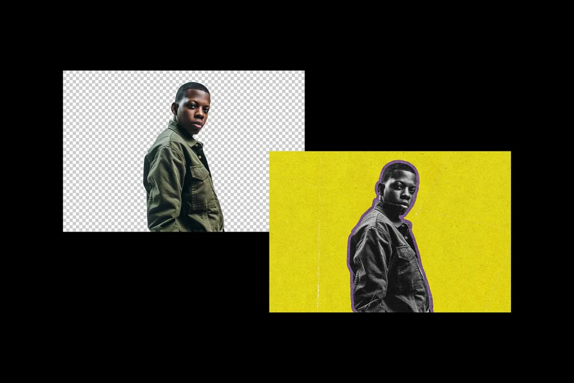 Halftone Outline Photo Effect
