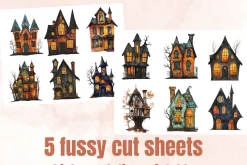 Halloween House Mixed Media Clipart
