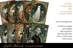 Halloween Characters Postcard Set