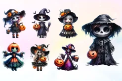 Halloween Gothic Doll Clipart
