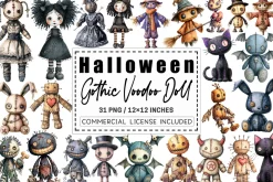 Halloween Gothic Voodoo Doll Clipart