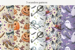 Halloween 37 watercolor set PNG