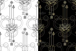 Hamsa Hand Tattoo+Seamless Patterns