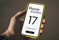 Hand Holding Smartphone Screen Mock