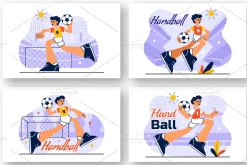 10 Handball Sports Illustration
