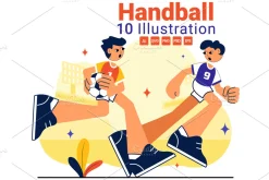 10 Handball Sports Illustration