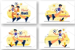 10 Handball Sports Illustration
