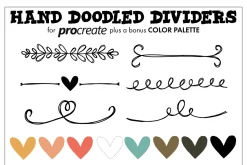 Hand Doodled Dividers for Procreate