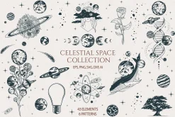 Handdrawn Celestial Space Collection