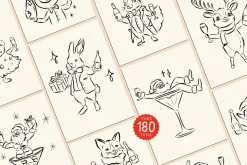 Hand Drawn Christmas Quirky Clipart