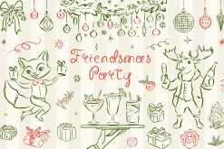 Hand Drawn Christmas Quirky Clipart