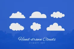 Hand-drawn Clouds Clipart Set