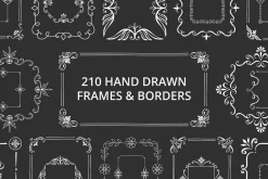 210 hand drawn frames & borders