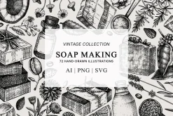 Hand-Drawn Soap Making Vector Set