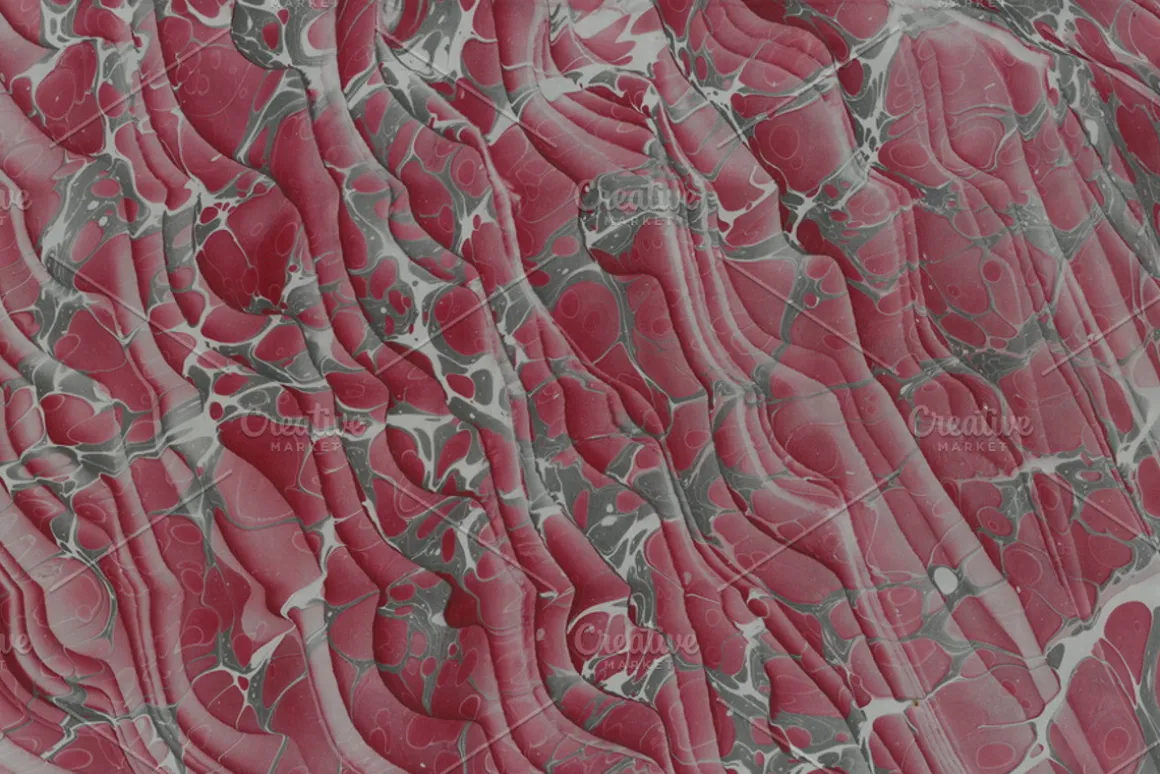 2 Hand Marbled Papers "Moire"