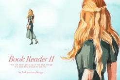 Hand-painted Book Reader II Clipart