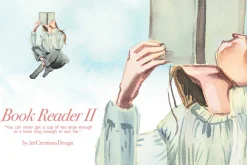Hand-painted Book Reader II Clipart