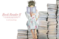 Hand-painted Book Reader II Clipart