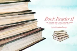 Hand-painted Book Reader II Clipart