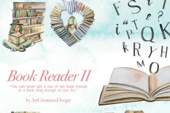 Hand-painted Book Reader II Clipart