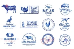 12 Handpainted Logos