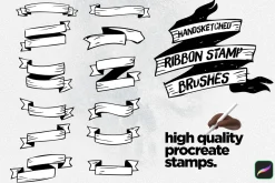 Handsketched Ribbon Procreate Stamps