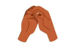 Hands of diverse people set