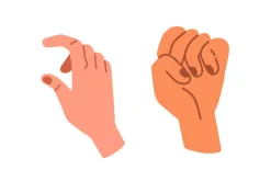 Hands of diverse people set