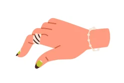 Hands of diverse people set