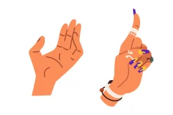Hands of diverse people set
